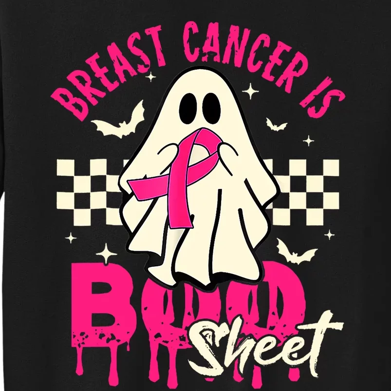 Breast Cancer Ghost Halloween Breast Cancer Awareness Tall Sweatshirt