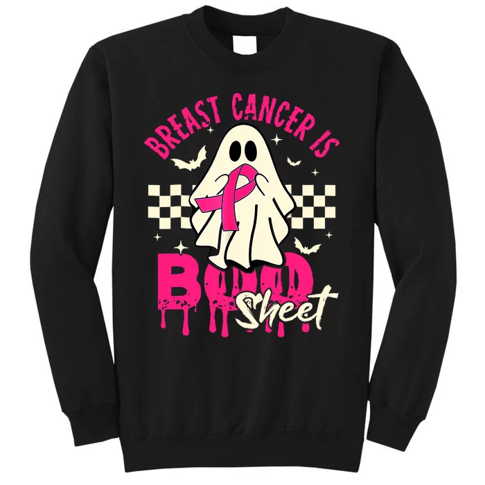 Breast Cancer Ghost Halloween Breast Cancer Awareness Tall Sweatshirt