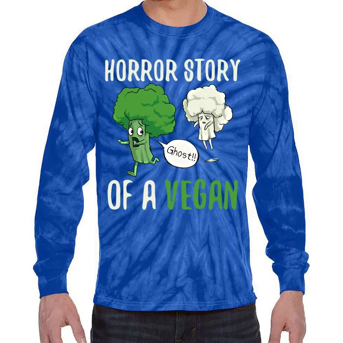 Broccoli Cauliflower Ghost Horror Story Of A Vegan Halloween Gift Tie-Dye Long Sleeve Shirt