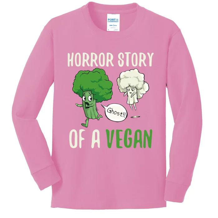 Broccoli Cauliflower Ghost Horror Story Of A Vegan Halloween Gift Kids Long Sleeve Shirt