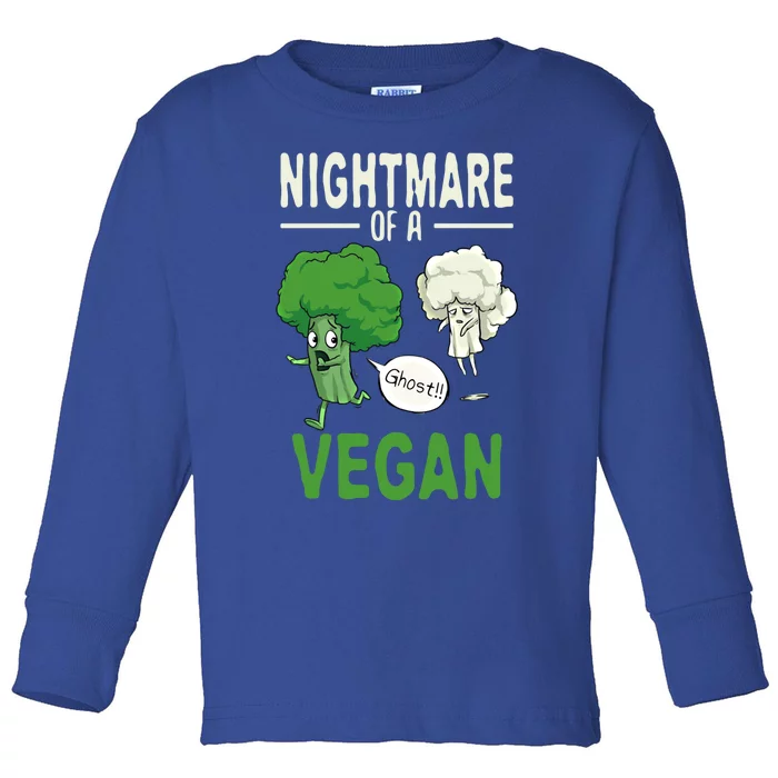 Broccoli Cauliflower Ghost Nightmare Of A Vegan Halloween Gift Toddler Long Sleeve Shirt