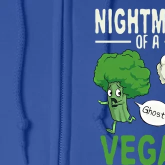 Broccoli Cauliflower Ghost Nightmare Of A Vegan Halloween Gift Full Zip Hoodie