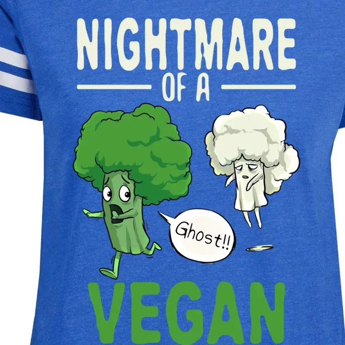 Broccoli Cauliflower Ghost Nightmare Of A Vegan Halloween Gift Enza Ladies Jersey Football T-Shirt