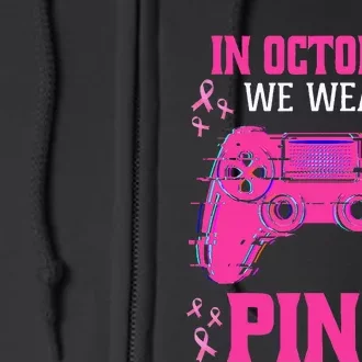 Breast Cancer Gaming Full Zip Hoodie