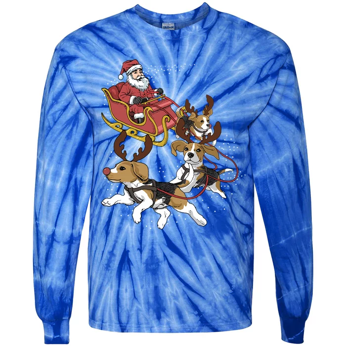 Beagle Christmas Gift Tie-Dye Long Sleeve Shirt