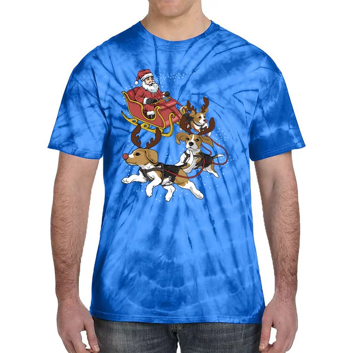 Beagle Christmas Gift Tie-Dye T-Shirt