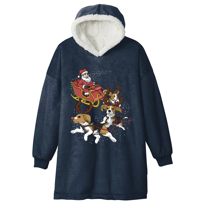 Beagle Christmas Gift Hooded Wearable Blanket