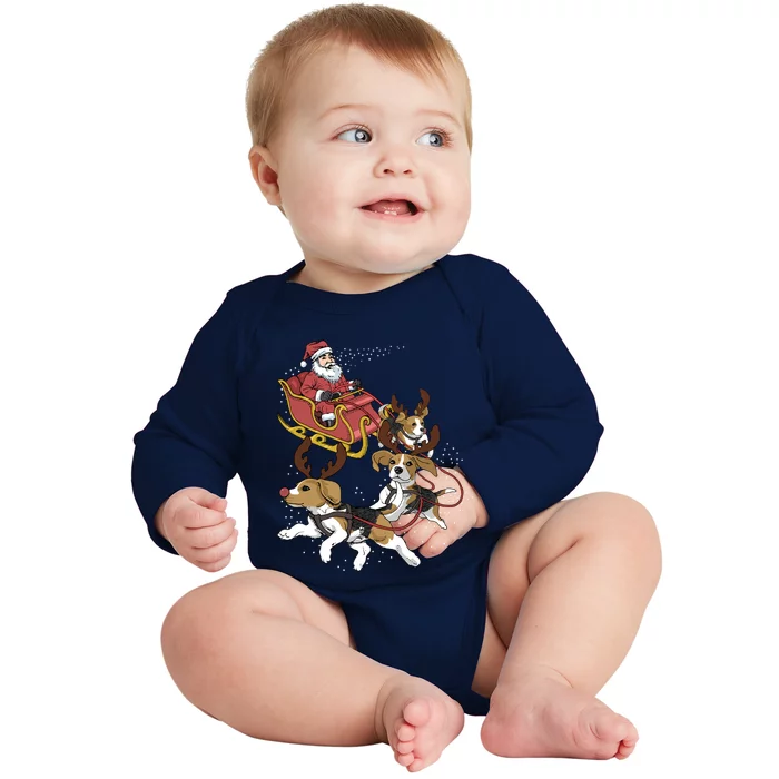 Beagle Christmas Gift Baby Long Sleeve Bodysuit