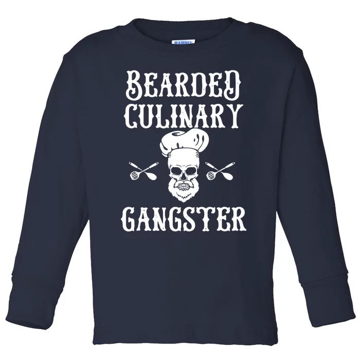 Bearded Culinary Gangster Vintage Cooking Guru Toddler Long Sleeve Shirt