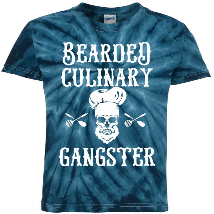 Bearded Culinary Gangster Vintage Cooking Guru Kids Tie-Dye T-Shirt