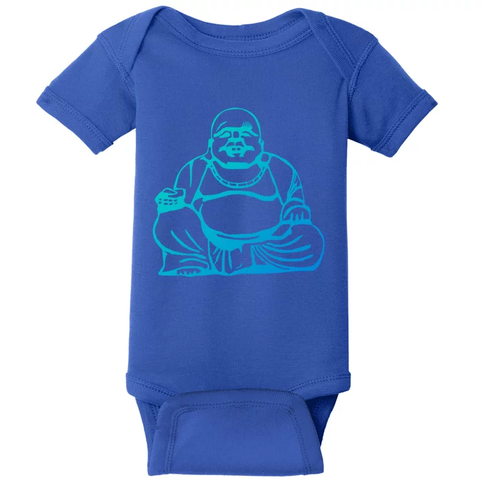 Buddha Cool Gift Blue Small Baby Bodysuit