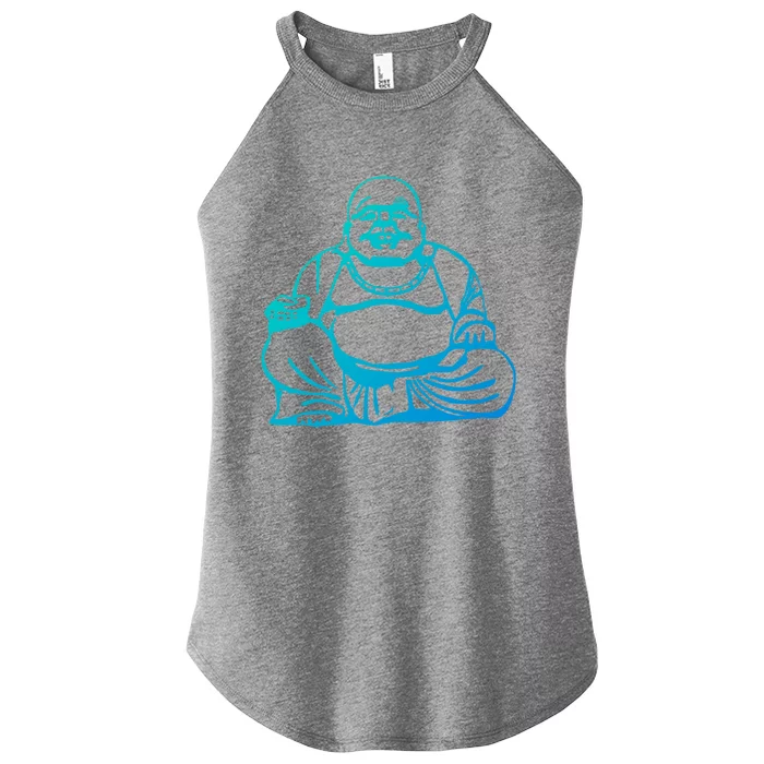 Buddha Cool Gift Blue Small Women’s Perfect Tri Rocker Tank