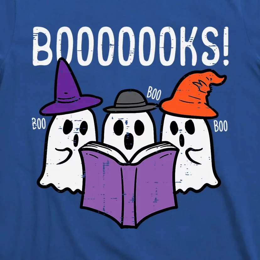 Boooks Cute Ghost Book Reading Teacher Halloween Costume Gift T-Shirt