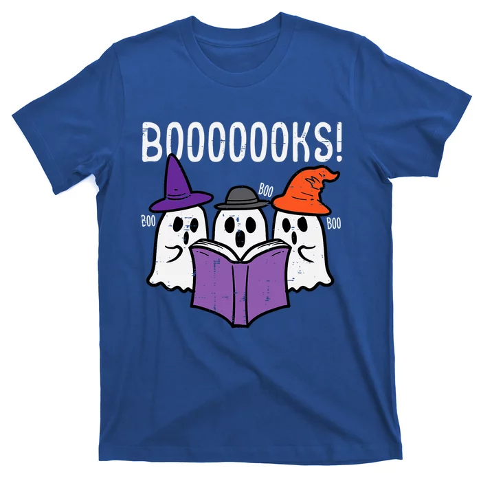 Boooks Cute Ghost Book Reading Teacher Halloween Costume Gift T-Shirt