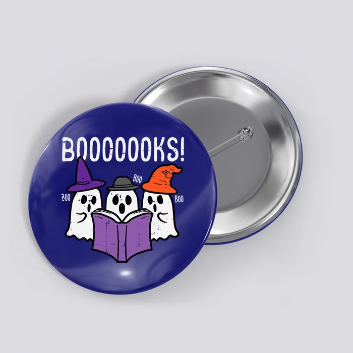 Boooks Cute Ghost Book Reading Teacher Halloween Costume Gift Button