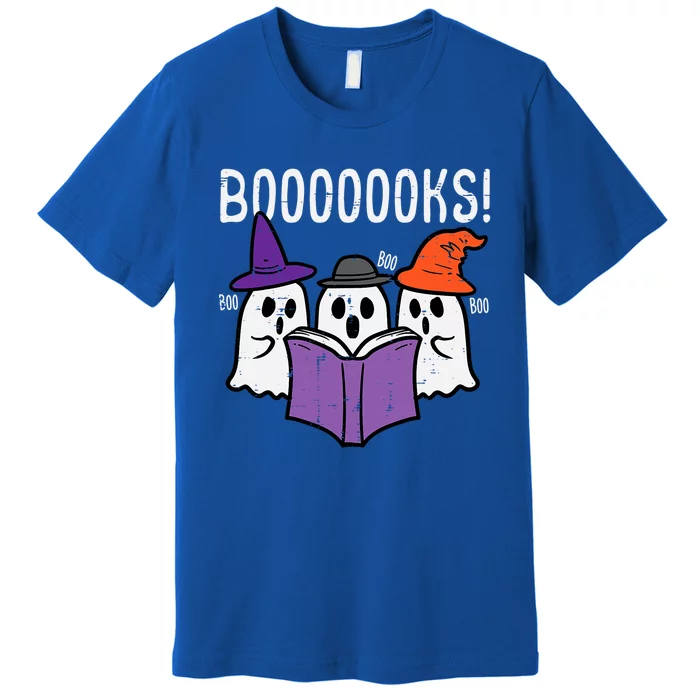 Boooks Cute Ghost Book Reading Teacher Halloween Costume Gift Premium T-Shirt