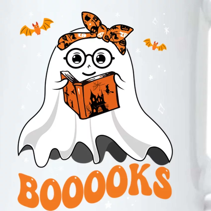 Booooks Cute Ghost Reading Library Books Halloween Teacher Gift Black Color Changing Mug