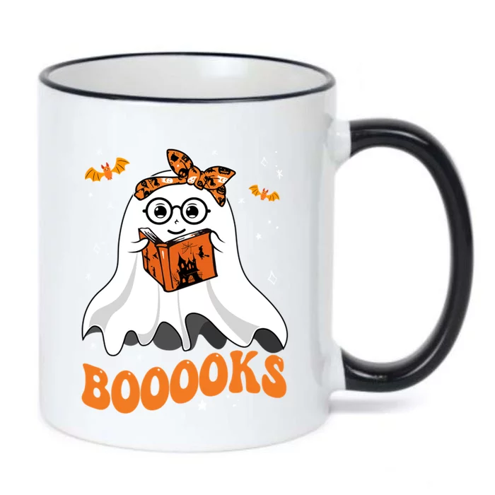 Booooks Cute Ghost Reading Library Books Halloween Teacher Gift Black Color Changing Mug