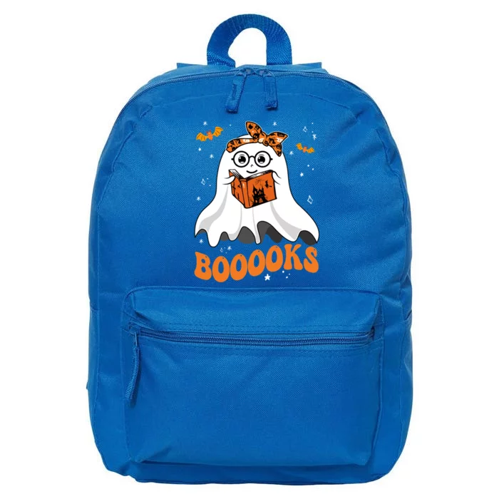 Booooks Cute Ghost Reading Library Books Halloween Teacher Gift 16 in Basic Backpack