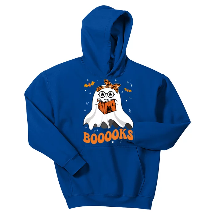 Booooks Cute Ghost Reading Library Books Halloween Teacher Gift Kids Hoodie