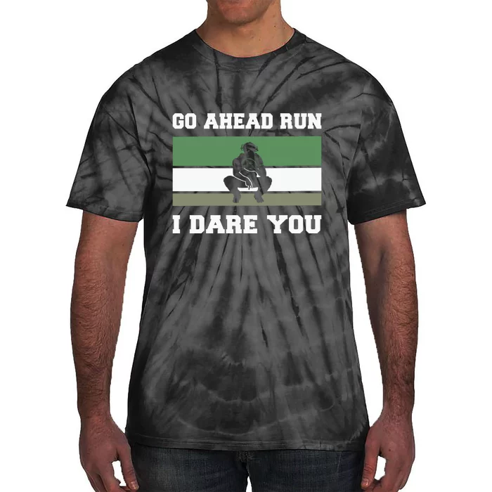 Baseball Catcher Go Ahead Run I Dare You Gift For Baseball Player Sport Team Tie-Dye T-Shirt