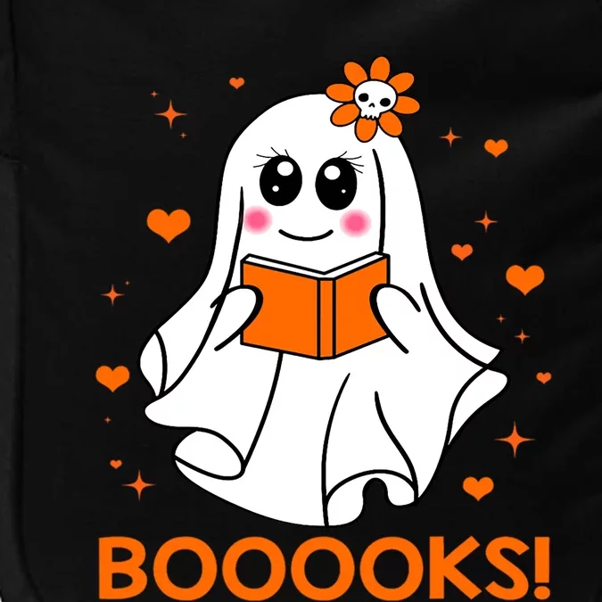 Booooks Cute Ghost Boo Reading Library Books Halloween Funny Gift Impact Tech Backpack