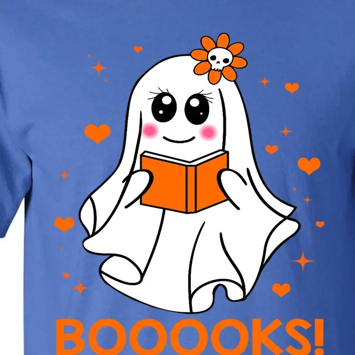 Booooks Cute Ghost Boo Reading Library Books Halloween Funny Gift Tall T-Shirt