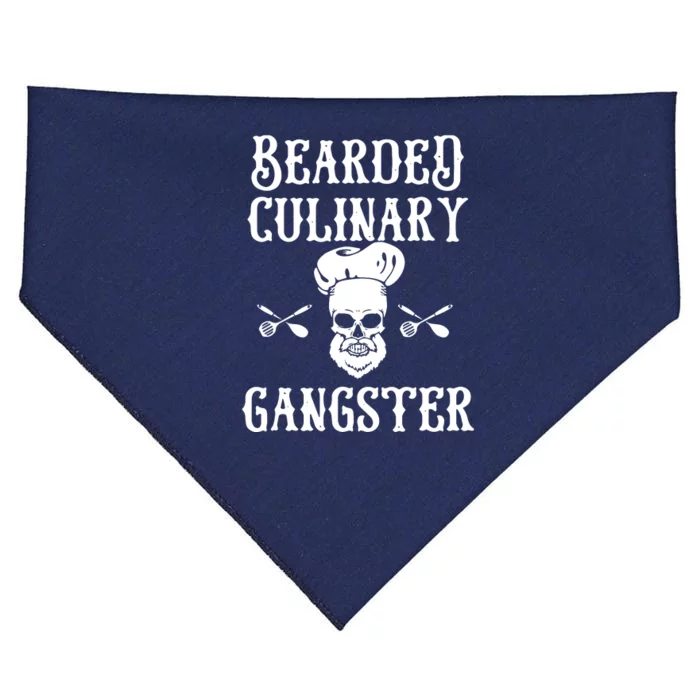 Bearded Culinary Gangster Vintage Cooking Guru USA-Made Doggie Bandana