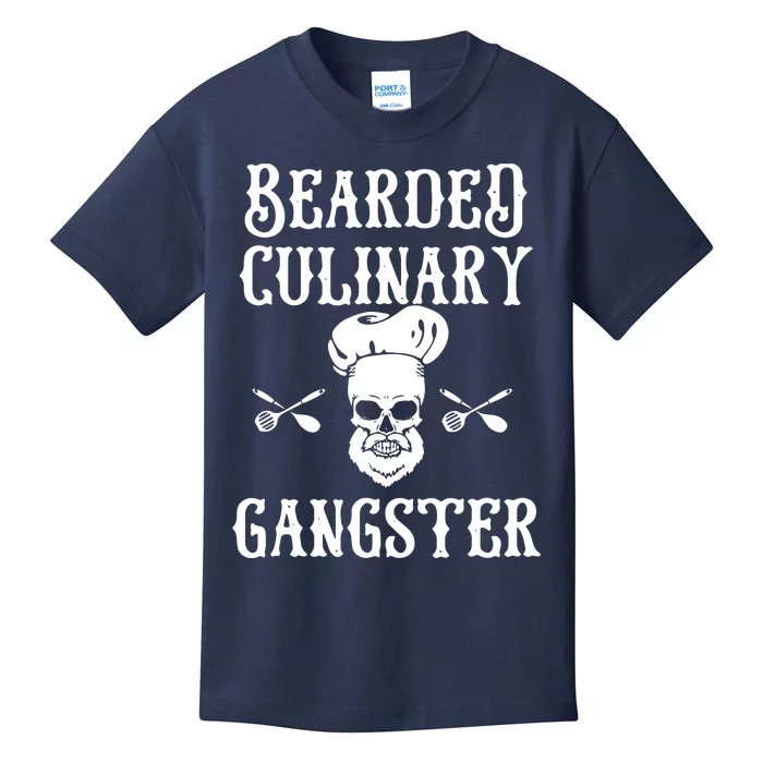 Bearded Culinary Gangster Vintage Cooking Guru Kids T-Shirt