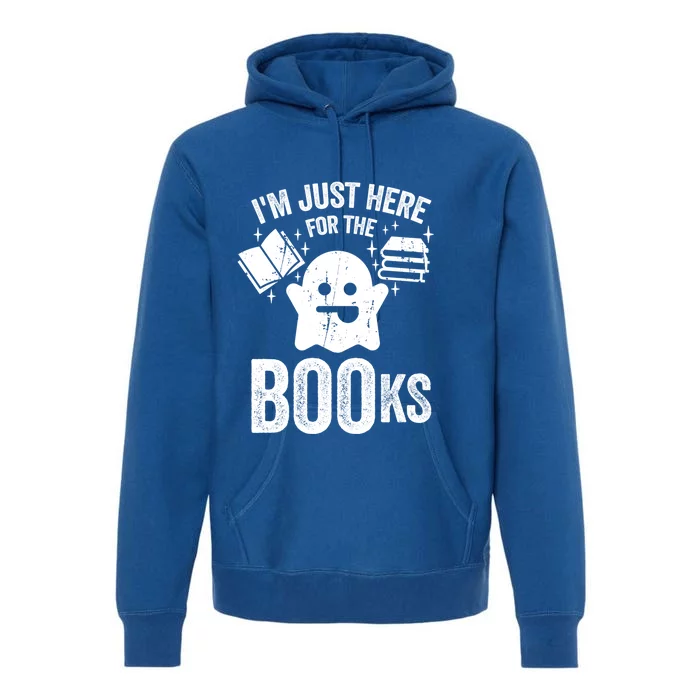 Booooks Cute Ghost Reading Books Halloween Gift Premium Hoodie