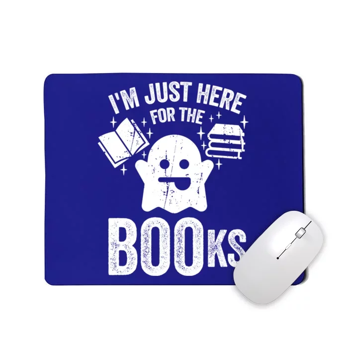 Booooks Cute Ghost Reading Books Halloween Gift Mousepad