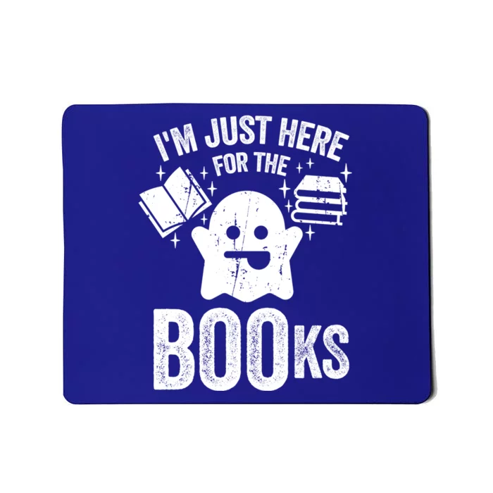 Booooks Cute Ghost Reading Books Halloween Gift Mousepad