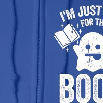 Booooks Cute Ghost Reading Books Halloween Gift Full Zip Hoodie