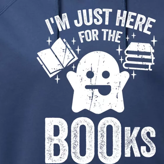 Booooks Cute Ghost Reading Books Halloween Gift Performance Fleece Hoodie