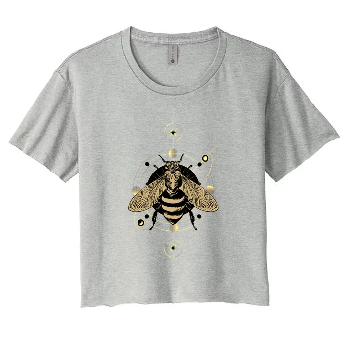 Beekeeper Cute Gift Honeycomb Honey Bee Compass Beekeeping Cool Gift Women's Crop Top Tee