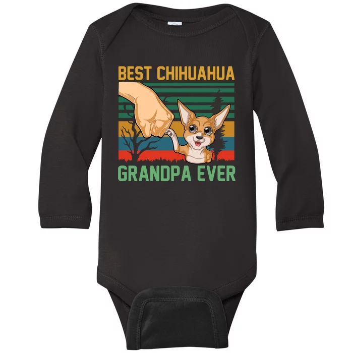 Best Chihuahua Grandpa Ever Baby Long Sleeve Bodysuit