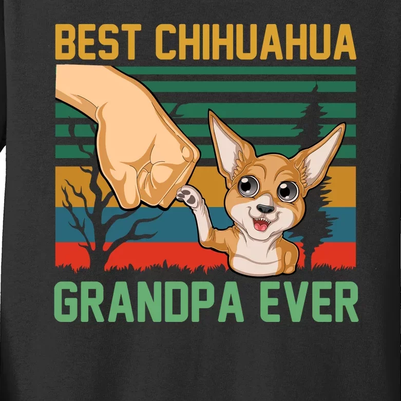 Best Chihuahua Grandpa Ever Kids Long Sleeve Shirt