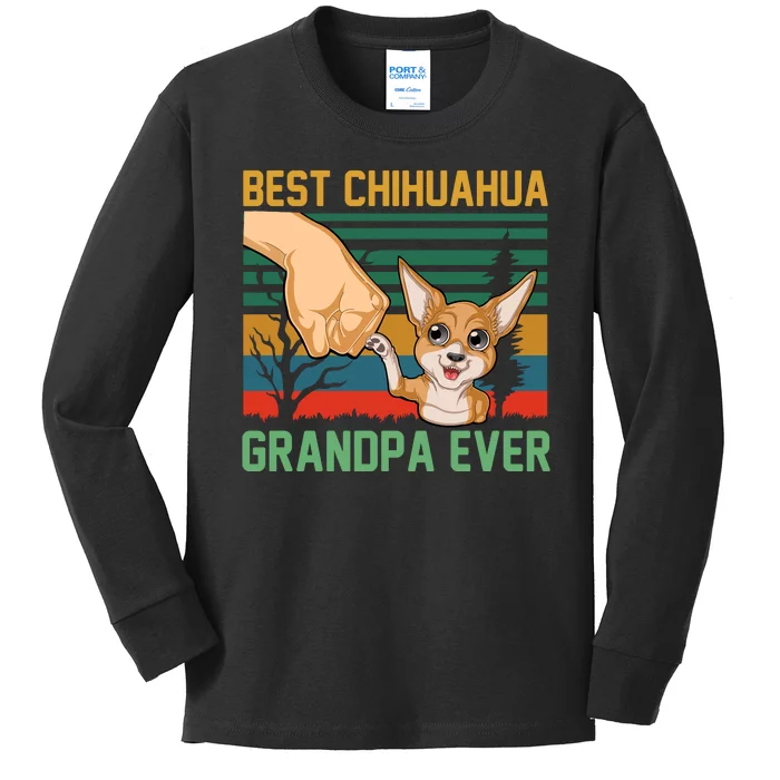 Best Chihuahua Grandpa Ever Kids Long Sleeve Shirt