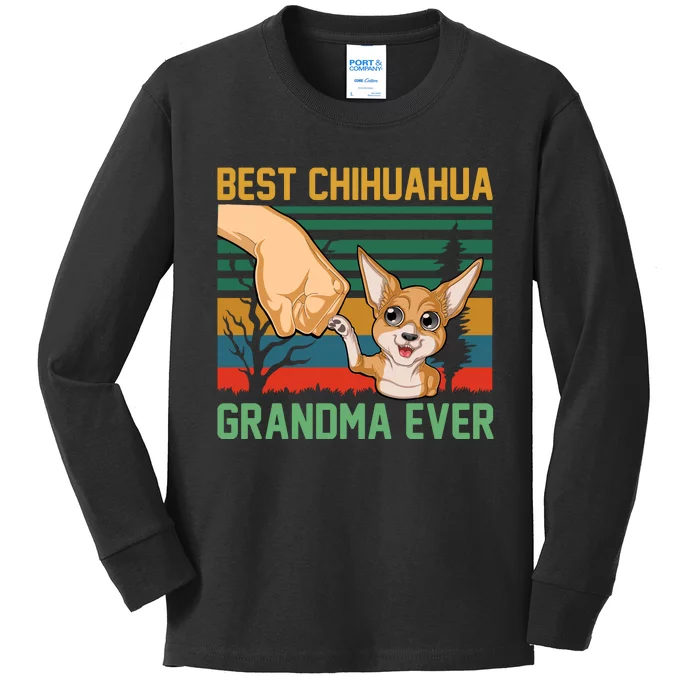 Best Chihuahua Grandma Ever Kids Long Sleeve Shirt