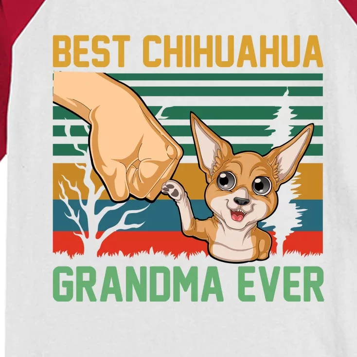 Best Chihuahua Grandma Ever Kids Colorblock Raglan Jersey