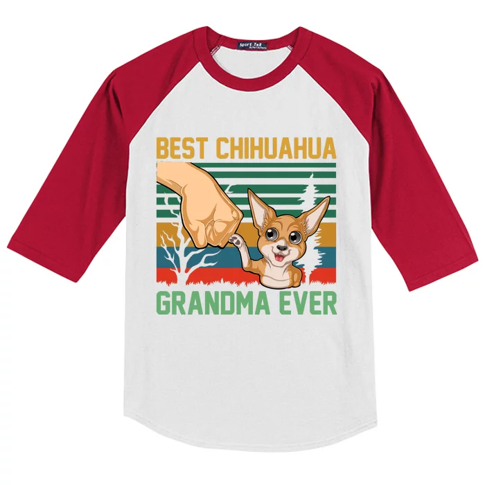 Best Chihuahua Grandma Ever Kids Colorblock Raglan Jersey