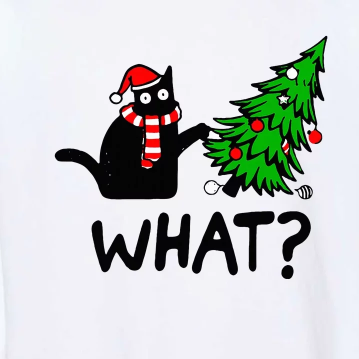 Black Cat Gift Pushing Christmas Tree Over Cat What Garment-Dyed Sweatshirt