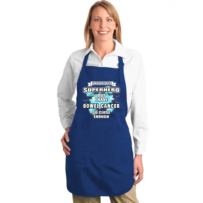 Bowel Cancer Gift Superhero Bowel Cancer Awareness Cute Gift Full-Length Apron With Pocket