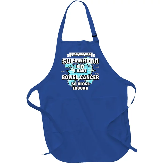 Bowel Cancer Gift Superhero Bowel Cancer Awareness Cute Gift Full-Length Apron With Pocket