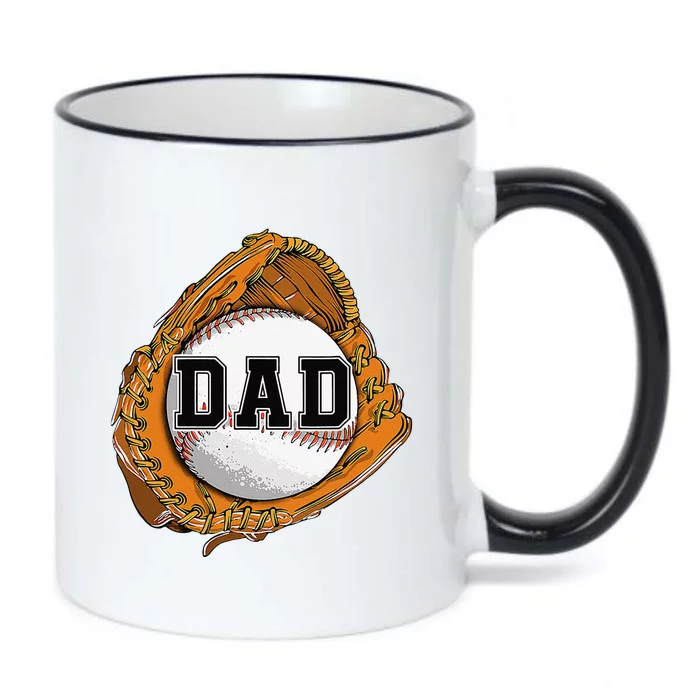 Baseball Catch Glove Baseball Dad Baseball Daddy Fathers Day Black Color Changing Mug