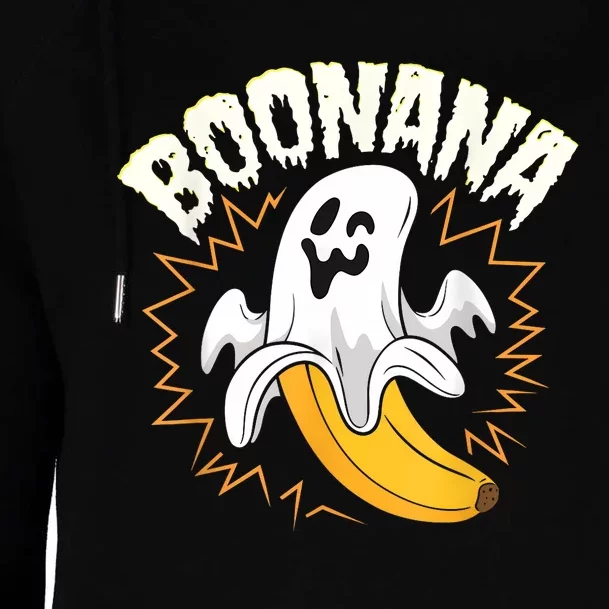 Boonana Cute Ghost Banana Halloween Costume Womens Funnel Neck Pullover Hood