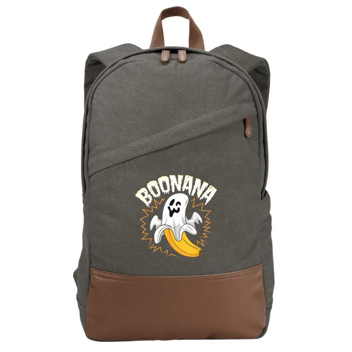 Boonana Cute Ghost Banana Halloween Costume Cotton Canvas Backpack