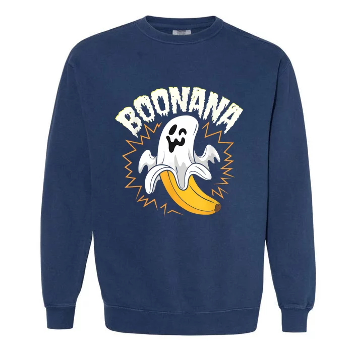 Boonana Cute Ghost Banana Halloween Costume Garment-Dyed Sweatshirt