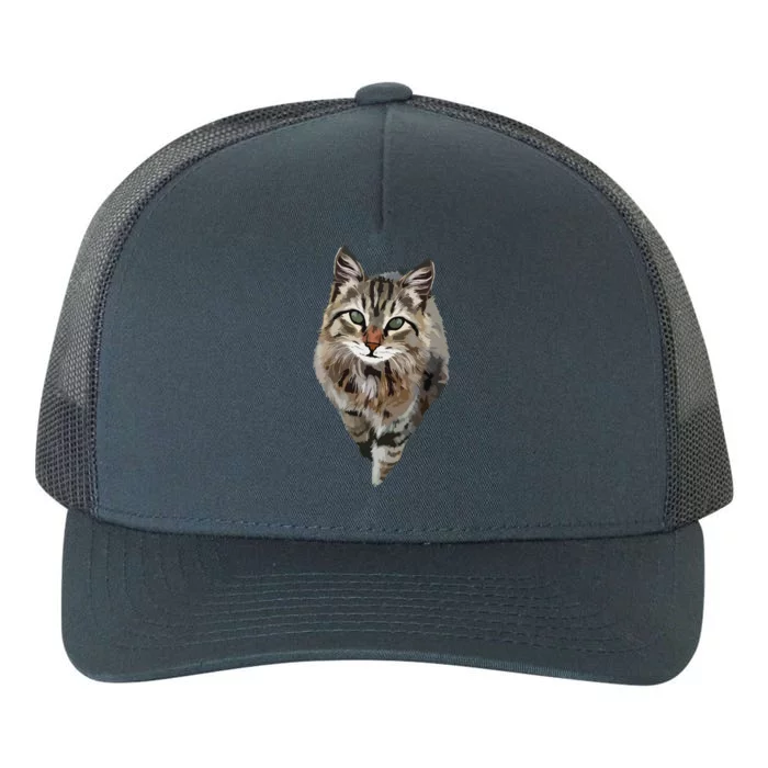 Brown Cat Green Eyes Cats Tee Gifts Yupoong Adult 5-Panel Trucker Hat