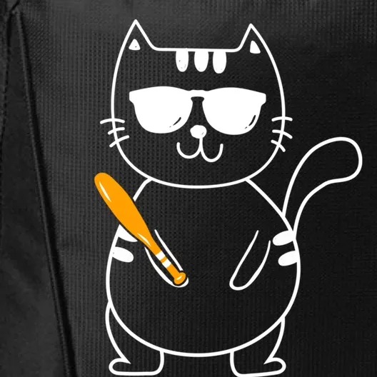 Baseball Cat Gift Funny Baseball Player Baseballer Gift City Backpack